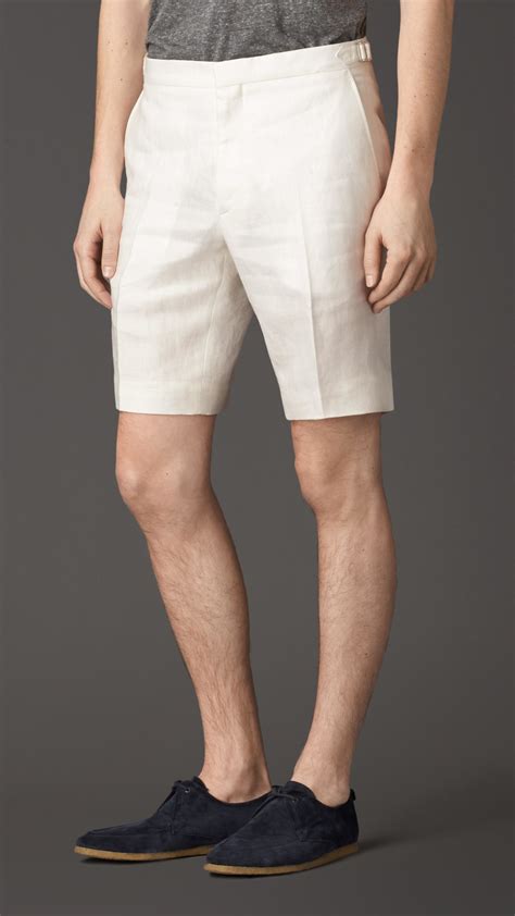 burberry men linen trousers|burberry relaxed stretch short.